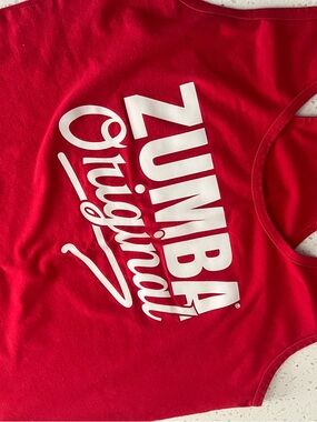 Zumba Fitness Red Tank Top with White Logo